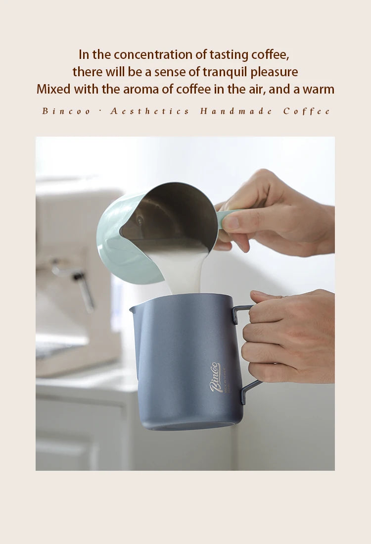 350/600ML Coffee Milk Frothing Pitcher Jug 304 Stainless Steel Precise Scale High Quality Latte Barista Professional CafeUtensil