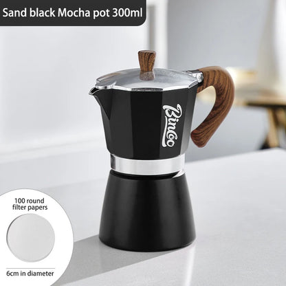 Bincoo Coffee Moka Pot Aluminum 300ml Mocha Pot Classic Italian Espresso Pot Kitchen Home Barista Coffee Machine Accessories