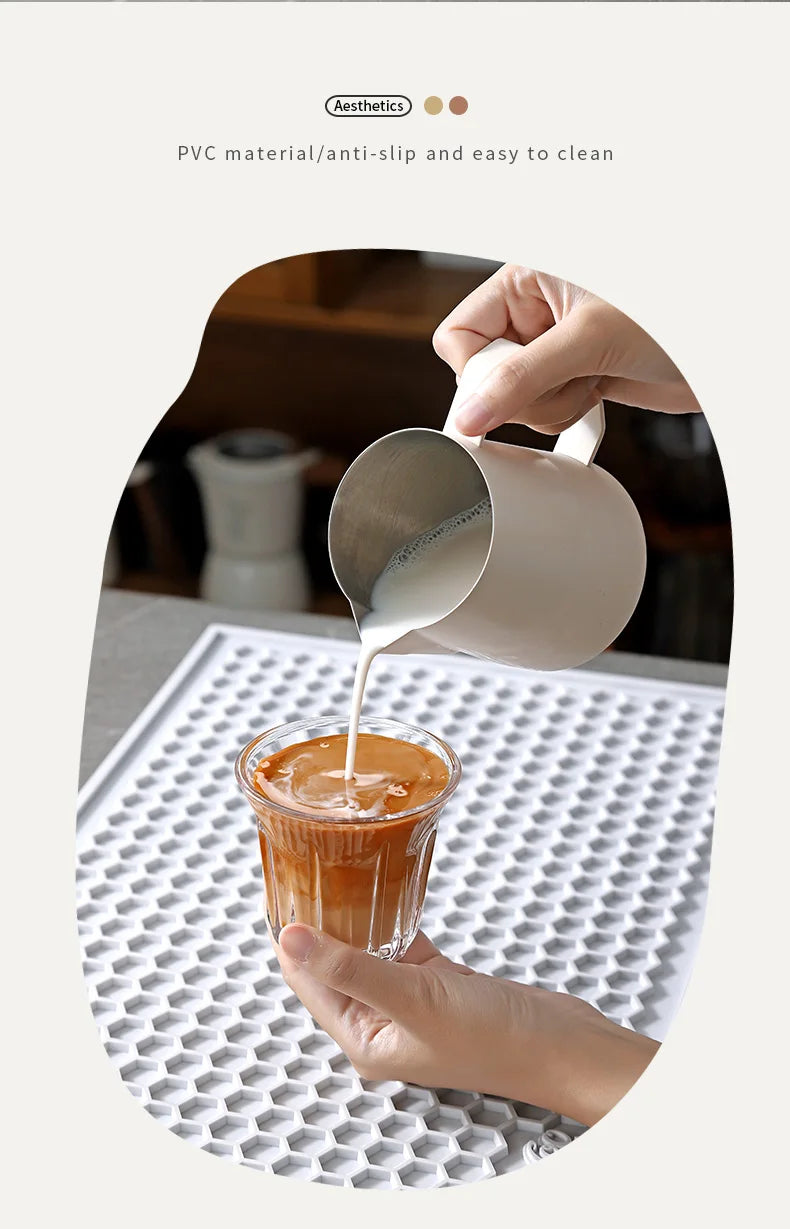 Bincoo 45x30cm Coffee Pressed Powder Mat Drain Mat Bar Mat Non-slip Tabletop Protective Mat Coffee Workbench Supporting Tools