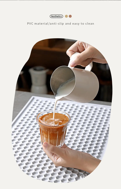 Bincoo 45x30cm Coffee Pressed Powder Mat Drain Mat Bar Mat Non-slip Tabletop Protective Mat Coffee Workbench Supporting Tools