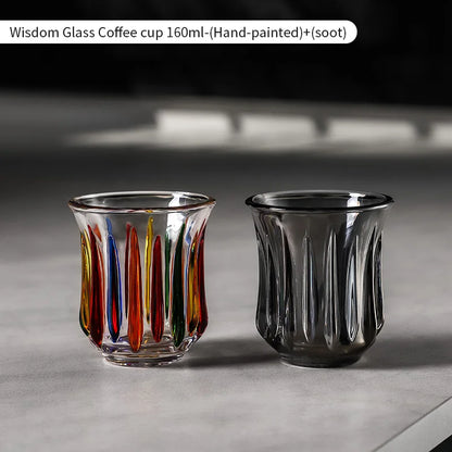 BINCOO 160ml Glass Coffee Cup Drinking Glasses for Espresso Cappuccino Latte Mug Juice Cocktails Home Kitchen Barista Glassware