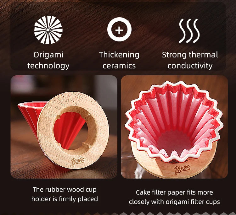 BINCOO 350ml/600ml Coffee Filter Cup Hand Brew Coffee Pot Coffee Sharing Pot Reusable Funnel Dripper Filter Coffee Utensils Set