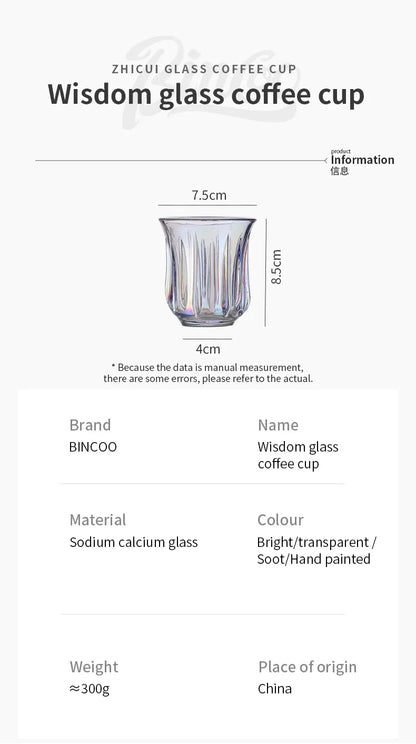 BINCOO 160ml Glass Coffee Cup Drinking Glasses for Espresso Cappuccino Latte Mug Juice Cocktails Home Kitchen Barista Glassware