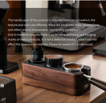 Bincoo Solid Wood Coffee Tamping Stand, Fits 51/58mm Portafilters, Espresso Distributor Base, Barista Tool