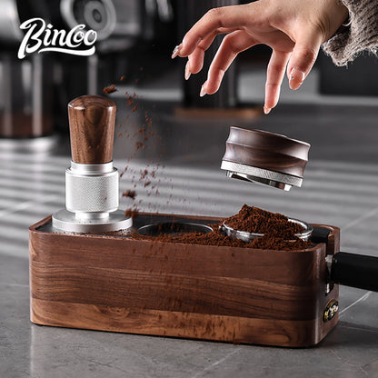 BINCOO 51/58mm 30Ib Constant Pressure Coffee Tamper & Distributor with Tamping Base Espresso Tamper Set Home Barista Accessories