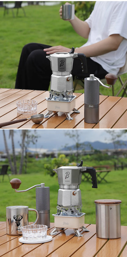 Bincoo Three Valve 316 Stainless Steel Mocha Pot Pressure Concentrating Extraction Coffee Pot Home Professional Barista Kit