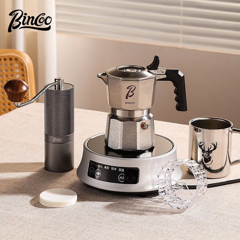 Bincoo Three Valve 316 Stainless Steel Mocha Pot Pressure Concentrating Extraction Coffee Pot Home Professional Barista Kit