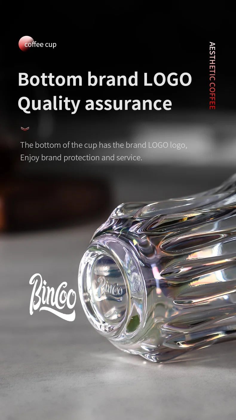 BINCOO 160ml Glass Coffee Cup Drinking Glasses for Espresso Cappuccino Latte Mug Juice Cocktails Home Kitchen Barista Glassware