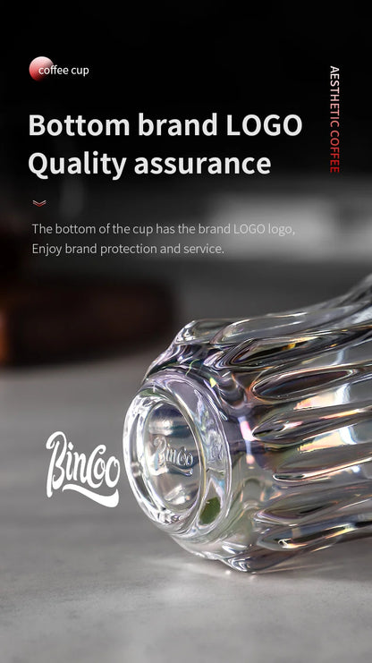 BINCOO 160ml Glass Coffee Cup Drinking Glasses for Espresso Cappuccino Latte Mug Juice Cocktails Home Kitchen Barista Glassware