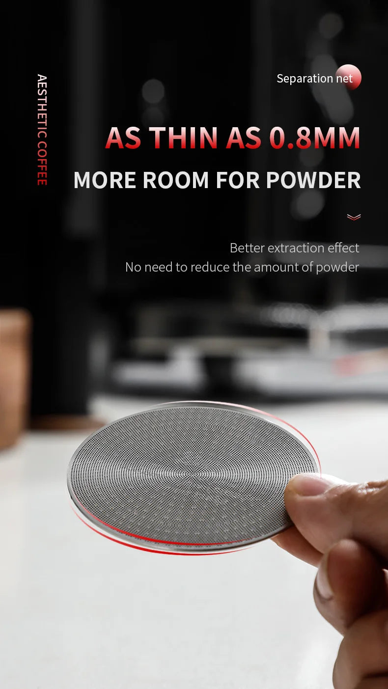 Bincoo-Stainless Steel Espresso Extraction Filter, Secondary Water Separation Net, Espresso Machine Handle, Powder Bowl