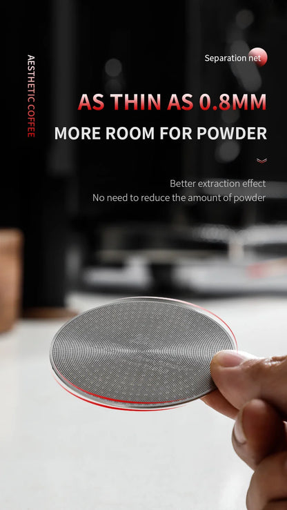 Bincoo-Stainless Steel Espresso Extraction Filter, Secondary Water Separation Net, Espresso Machine Handle, Powder Bowl