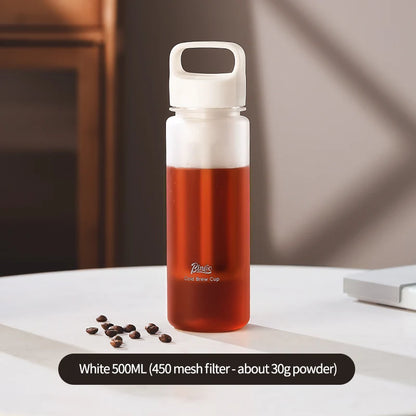 BINCOO Hand Brewed Cold Extraction Bottle Portable Cold Brew Coffee Pot Accompanying Cup Outdoor Lemon Juice Smoothie Filter Cup