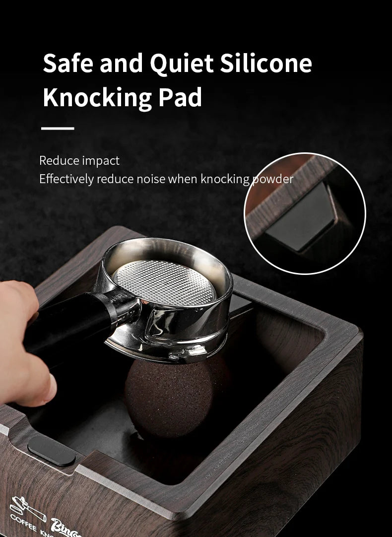 Bincoo Coffee Knock Box for Espresso Machines, Commercial Barista Pucks Disposal Bin with Handle, Home/Cafe Countertop Use