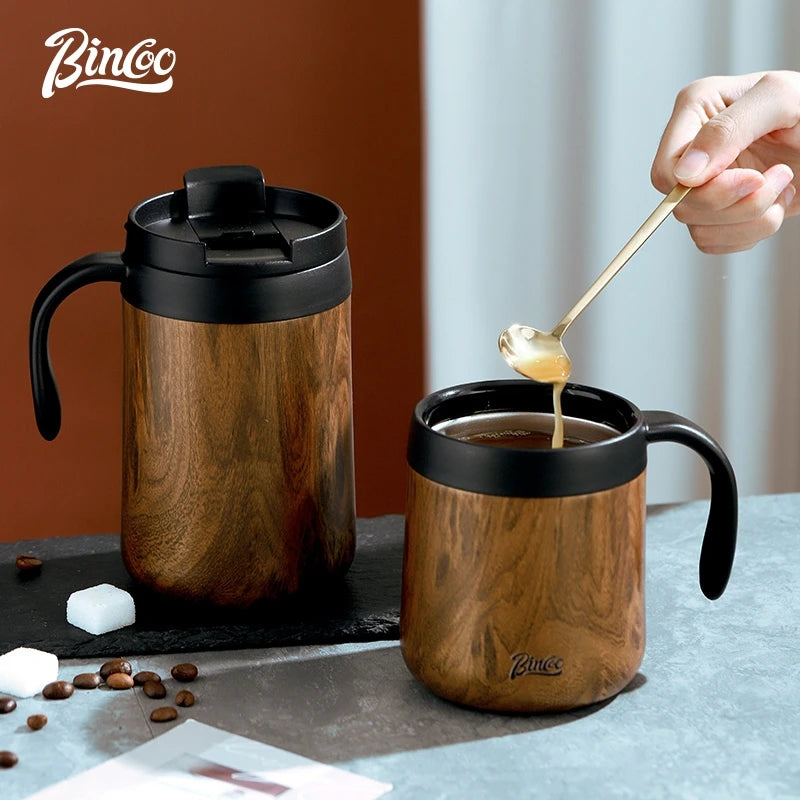 BINCOO-304 Stainless Steel Coffee Mug, Thermal and Cold Insulation Latte Cup, Large-Capacity, Home and Office, 350ml, 500ml