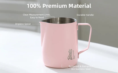 Bincoo Pointed Spout Milk Frothing Pitcher, 350ml/600ml Stainless Steel Latte Art Cup, Professional Coffee Steaming Jug