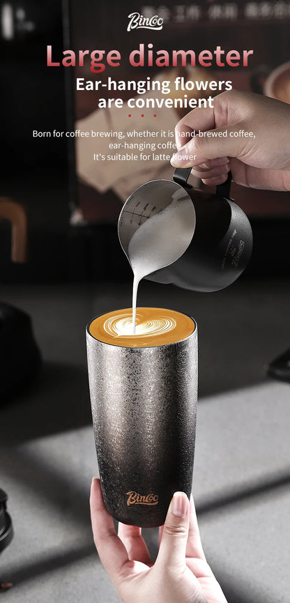Bincoo 500Ml 304 Stainless Steel Coffee Cup Vacuum Insulated Travel Cup Gradient Color Portable Insulated Cup With Lifting Rope