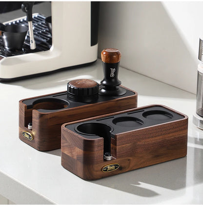 Bincoo Wooden Espresso Tamping Stand Set: Tamper+Distributor, 51/58mm Dual-Size, Barista Organizer