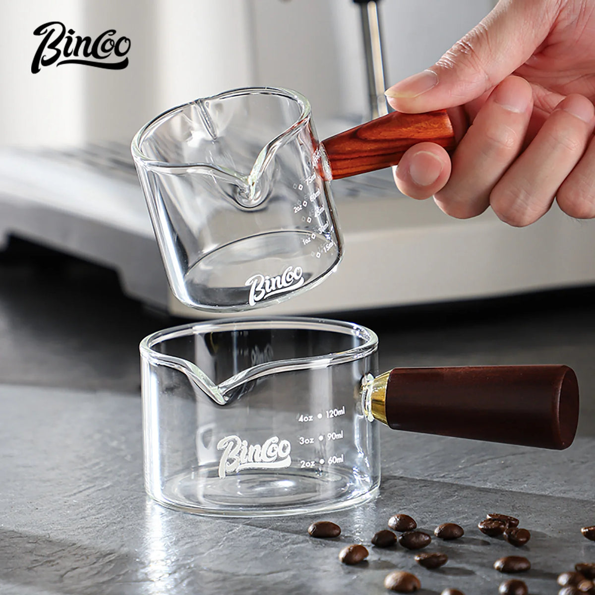 70/120/180ml Heat-resisting Glass Espresso Measuring Cup Double/Single Mouth Glass Milk Jug With Handle Glass Scale Measure Mugs