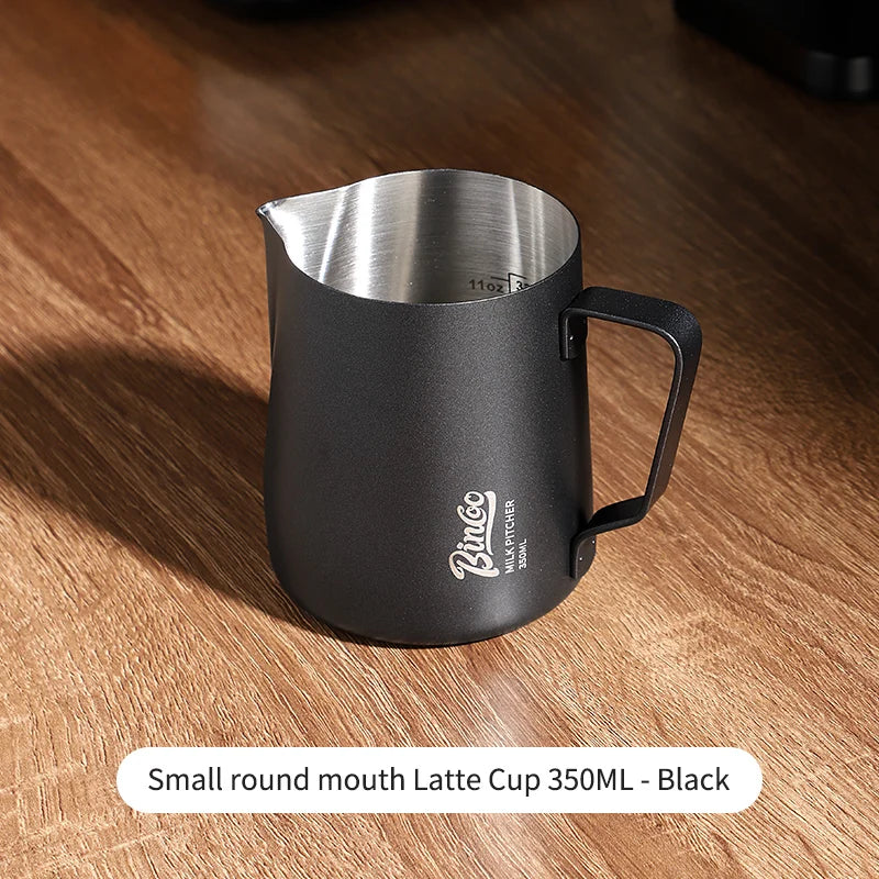 350/600ML Coffee Milk Frothing Pitcher Jug 304 Stainless Steel Precise Scale High Quality Latte Barista Professional CafeUtensil