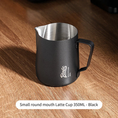 350/600ML Coffee Milk Frothing Pitcher Jug 304 Stainless Steel Precise Scale High Quality Latte Barista Professional CafeUtensil