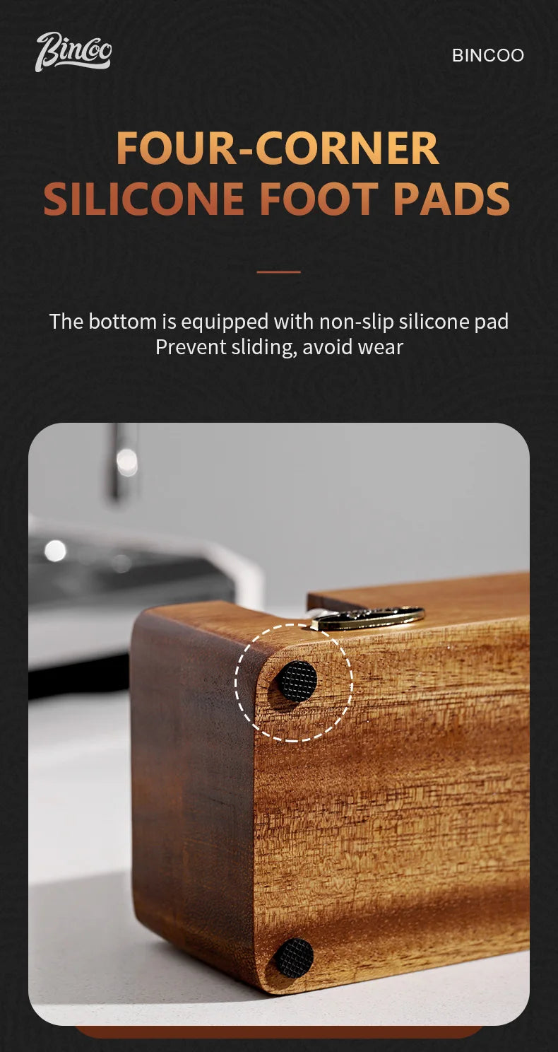 Bincoo-Walnut Coffee Press Base, Powder Distributor Set, Italian Handle, Universal Appliance Tool, Storage Base, 51mm, 58mm