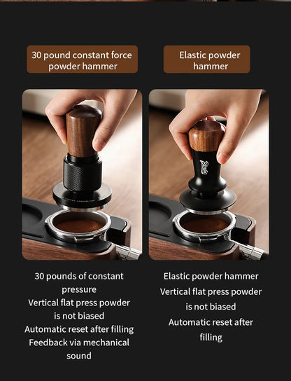 Bincoo Solid Wood Coffee Tamping Stand, Fits 51/58mm Portafilters, Espresso Distributor Base, Barista Tool