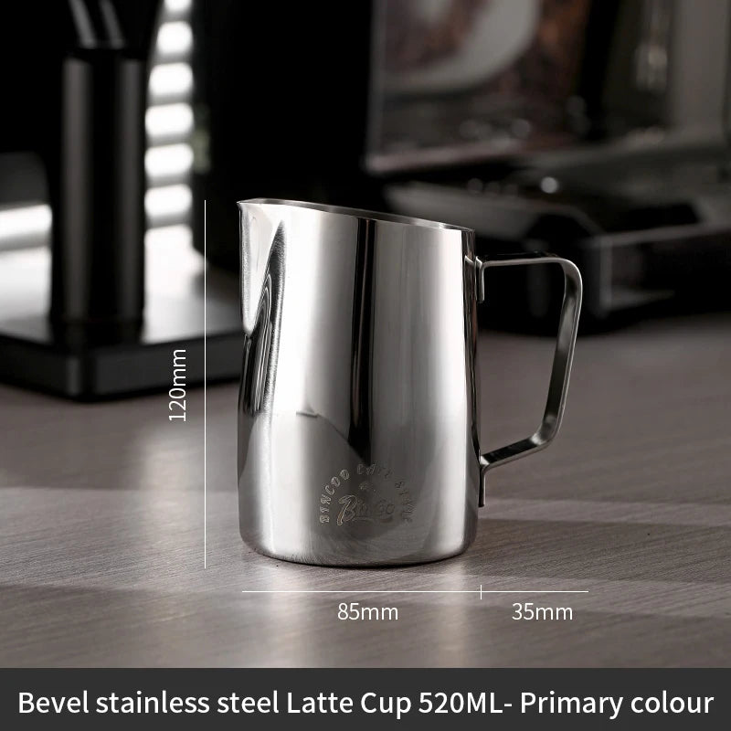 Bincoo Stainless Steel Milk Frothing Pitcher 420/520ml Cappuccino Latte Art  Jug Chic Home Barista Accessories Latte cup and jar