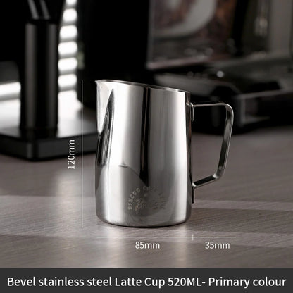 Bincoo Stainless Steel Milk Frothing Pitcher 420/520ml Cappuccino Latte Art  Jug Chic Home Barista Accessories Latte cup and jar