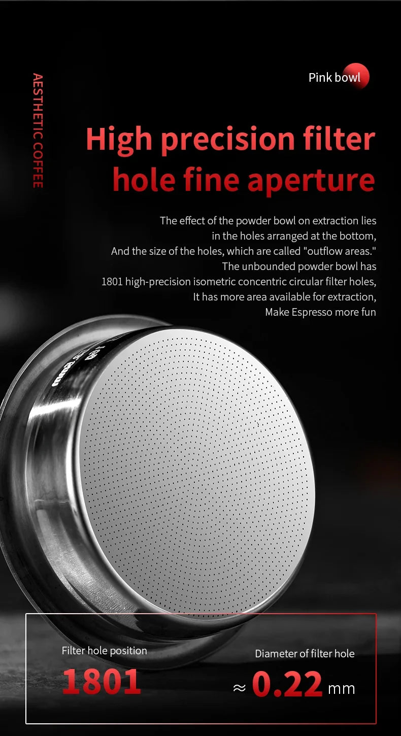 BINCOO New Precision High Extraction Matrix 51/58.5mm Basket Filter，Micro Sieve Filter Basket Stainless Steel Portafilter Basket
