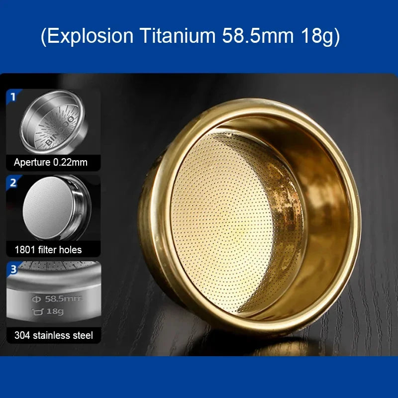 BINCOO New Precision High Extraction Matrix 51/58.5mm Basket Filter，Micro Sieve Filter Basket Stainless Steel Portafilter Basket