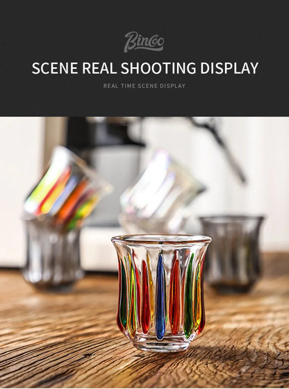 BINCOO 160ml Glass Coffee Cup Drinking Glasses for Espresso Cappuccino Latte Mug Juice Cocktails Home Kitchen Barista Glassware