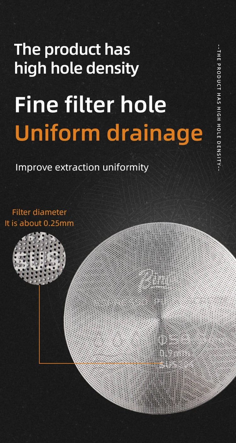 Secondary water distribution network Italian coffee handle, sintered plate, stainless steel extraction filter, three-layer 51/58