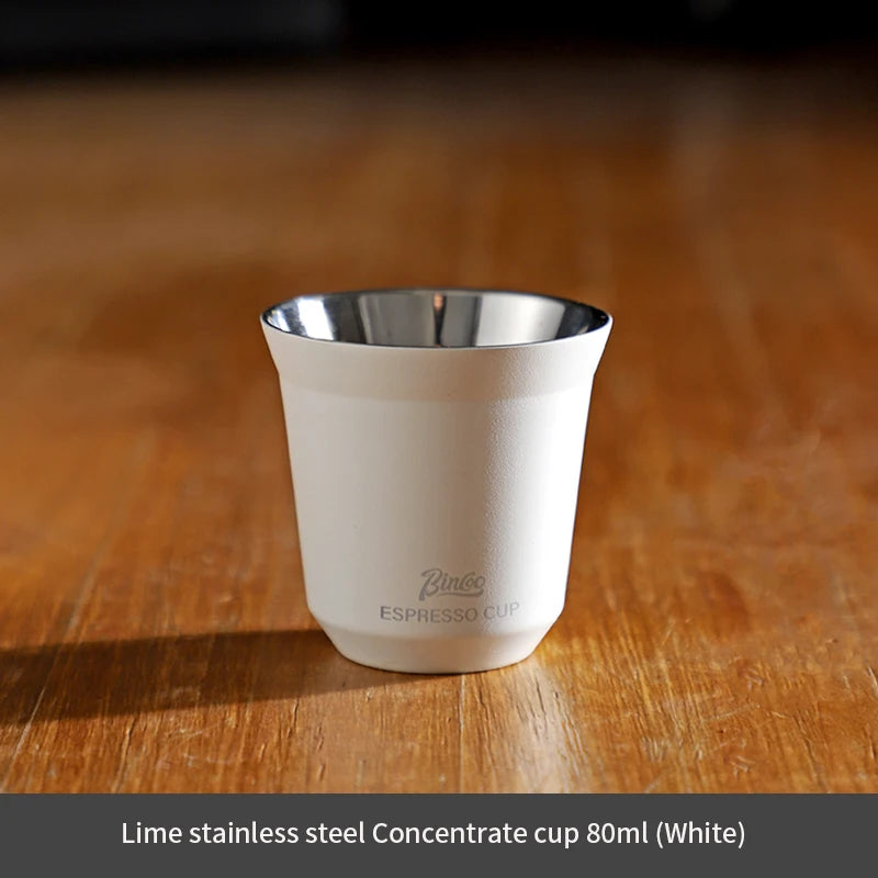 Bincoo 304 Stainless Steel Espresso Mugs 80ML Coffee Cups Insulated Double Wall Heat-insulating Safe Small Capacity Drink Cups
