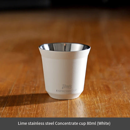 Bincoo 304 Stainless Steel Espresso Mugs 80ML Coffee Cups Insulated Double Wall Heat-insulating Safe Small Capacity Drink Cups