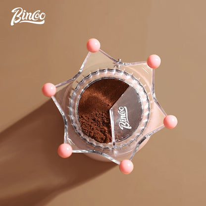 Bincoo Crown Style Coffee Distributor for Moka Pot, Powder Filling & Tamping Tool, Barista Accessory with Leveling Base
