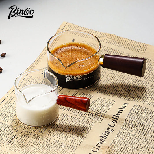 70/120/180ml Heat-resisting Glass Espresso Measuring Cup Double/Single Mouth Glass Milk Jug With Handle Glass Scale Measure Mugs