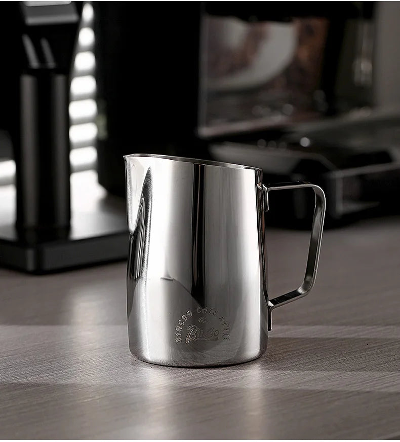 Bincoo Stainless Steel Milk Frothing Pitcher 420/520ml Cappuccino Latte Art  Jug Chic Home Barista Accessories Latte cup and jar