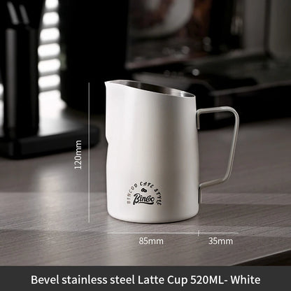 Bincoo Stainless Steel Milk Frothing Pitcher 420/520ml Cappuccino Latte Art  Jug Chic Home Barista Accessories Latte cup and jar