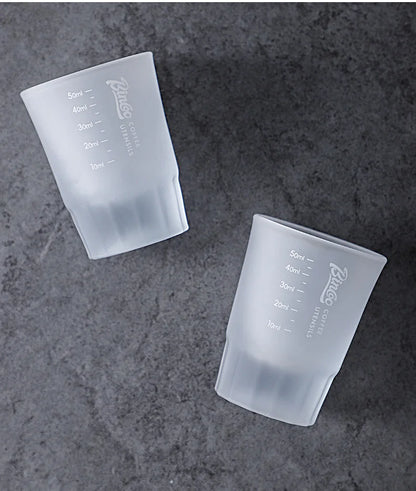 BINCOO Espresso Glass Measuring Cup 50ML Clear Shot Glasses Coffee Mugs Set Espresso Measuring Cup Tools Milk Frothing Pitcher
