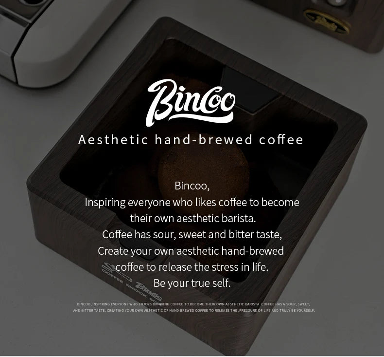 Bincoo Coffee Knock Box for Espresso Machines, Commercial Barista Pucks Disposal Bin with Handle, Home/Cafe Countertop Use