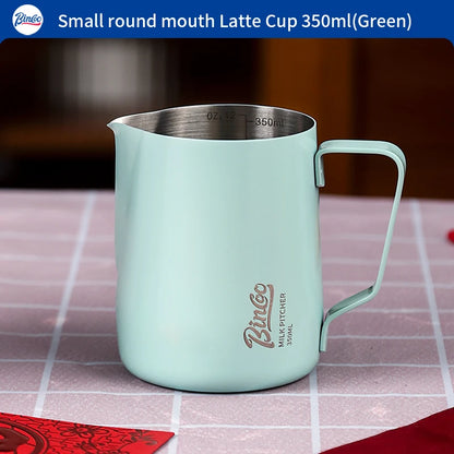 Bincoo Pointed Spout Milk Frothing Pitcher, 350ml/600ml Stainless Steel Latte Art Cup, Professional Coffee Steaming Jug