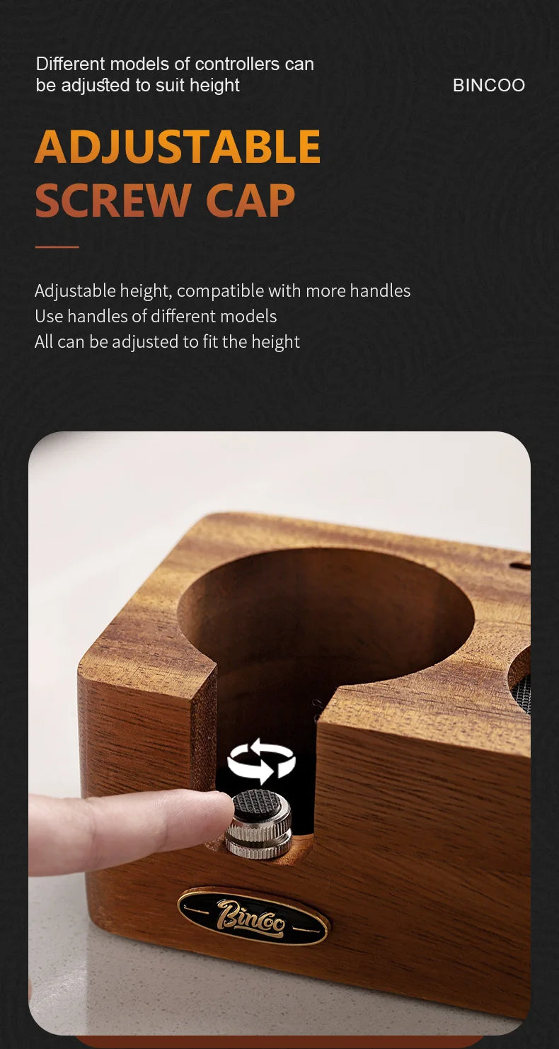 Bincoo-Walnut Coffee Press Base, Powder Distributor Set, Italian Handle, Universal Appliance Tool, Storage Base, 51mm, 58mm