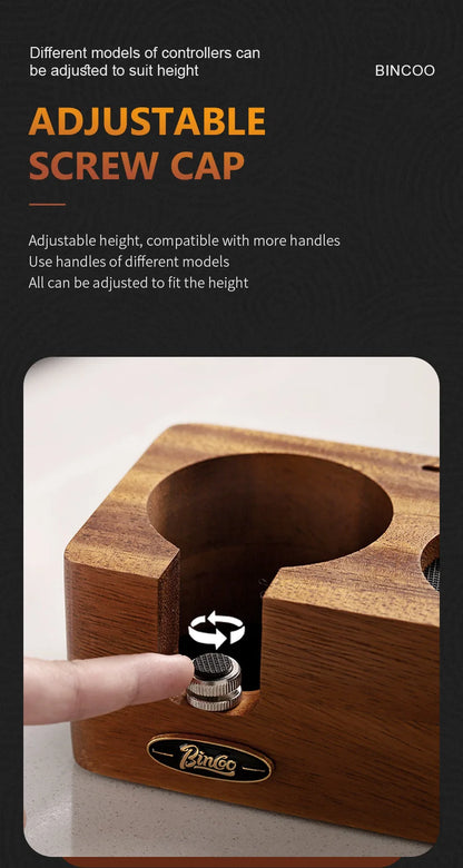 Bincoo-Walnut Coffee Press Base, Powder Distributor Set, Italian Handle, Universal Appliance Tool, Storage Base, 51mm, 58mm