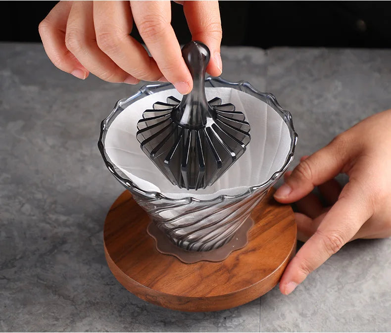 Bincoo Universal Bowl Shape Cone Coffee Filter With Tritan Holder Heat Resistant Paper Filters For Pour Over Brewing
