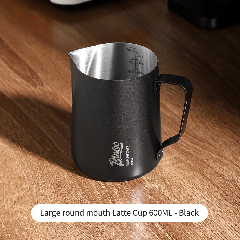 350/600ML Coffee Milk Frothing Pitcher Jug 304 Stainless Steel Precise Scale High Quality Latte Barista Professional CafeUtensil