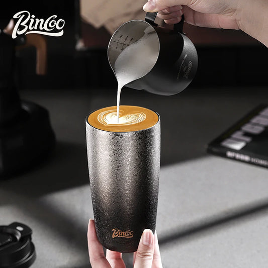 Bincoo 500Ml 304 Stainless Steel Coffee Cup Vacuum Insulated Travel Cup Gradient Color Portable Insulated Cup With Lifting Rope