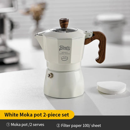 Bincoo Dual Valve Moka Pot Set , Espresso Coffee Maker, Portable Home Machine, Outdoor Use