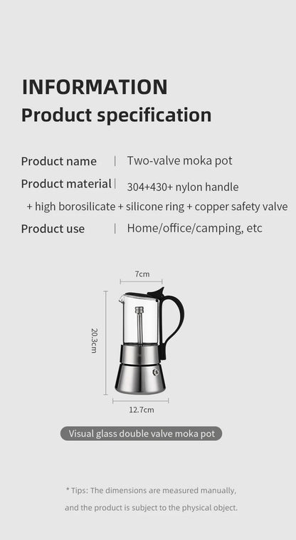 Double-Valve Moka Pot