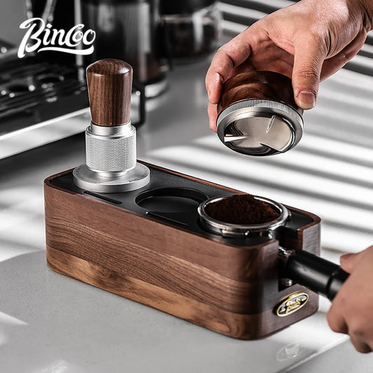 BINCOO 51/58mm 30Ib Constant Pressure Coffee Tamper & Distributor with Tamping Base Espresso Tamper Set Home Barista Accessories