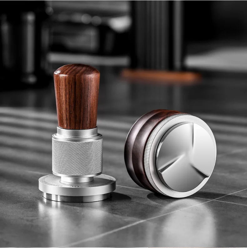 BINCOO 51/58mm 30Ib Constant Pressure Coffee Tamper & Distributor with Tamping Base Espresso Tamper Set Home Barista Accessories